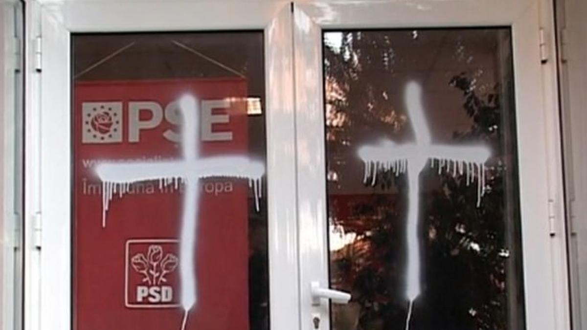 sediu psd vandalizat noaptea trecuta