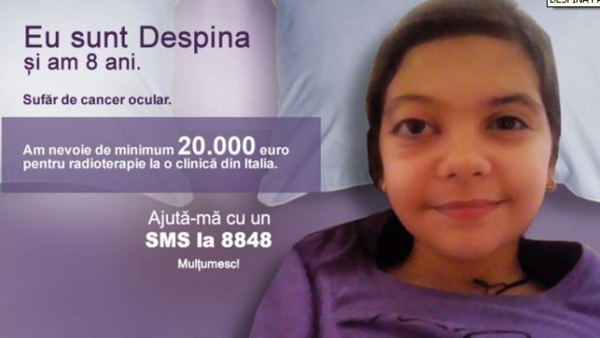 despina o fetita de 8 ani care sufera de cancer la ochi are nevoie de ajutorul tau