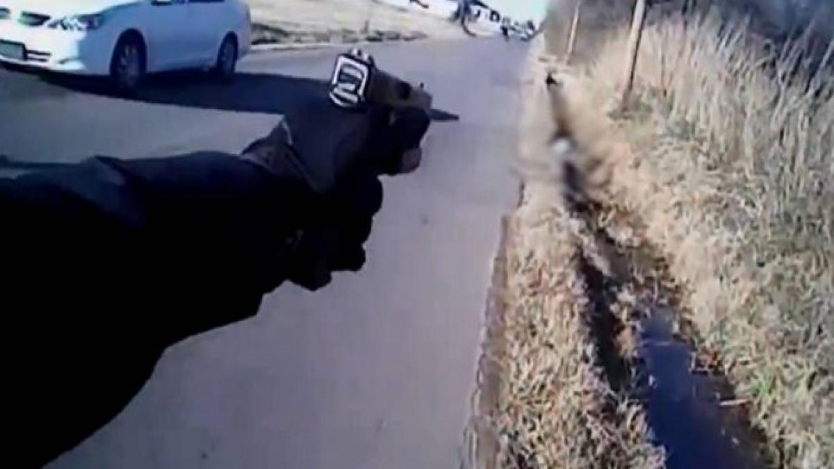 nu este joc o camera instalata pe uniforma unui politist arata momentul in care un suspect este