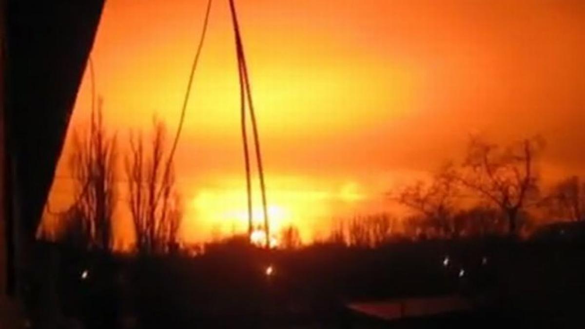 explozie puternica la o fabrica chimica din estul ucrainei video