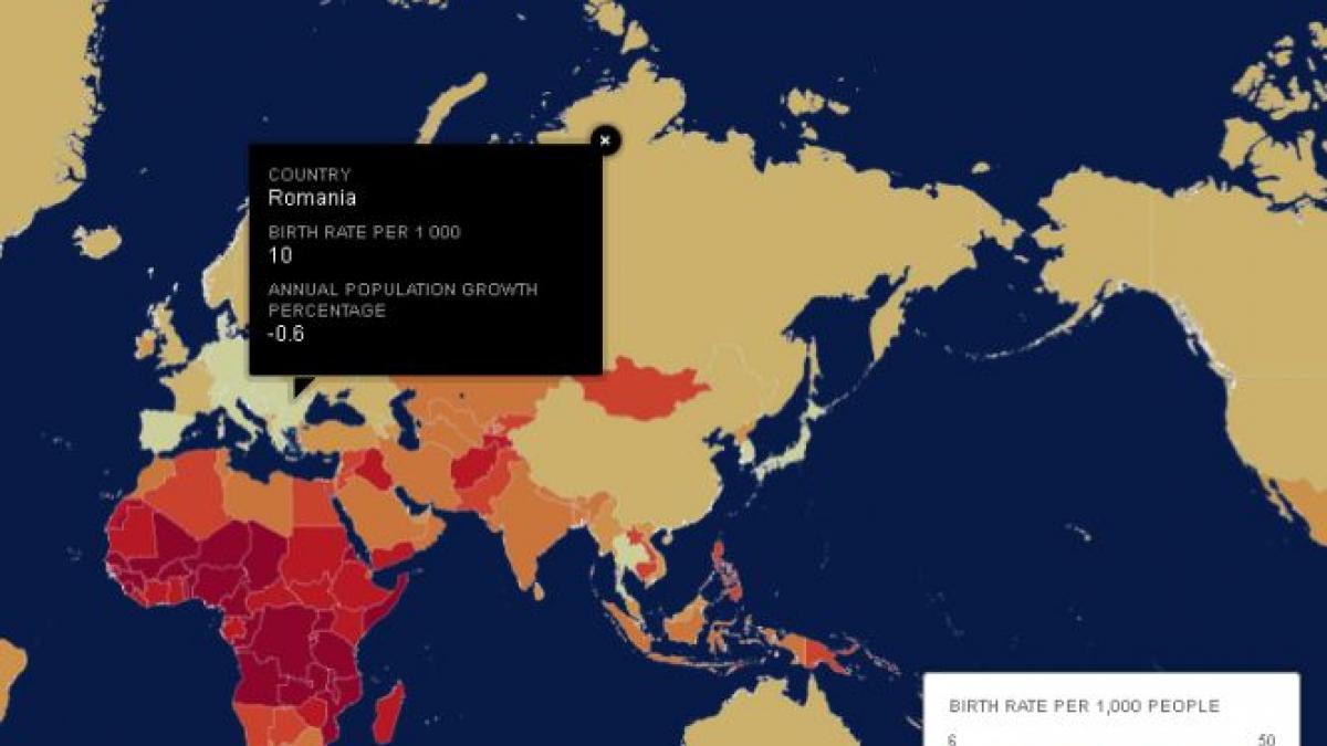 harta interactiva populatia mondiala creste europa este pe moarte