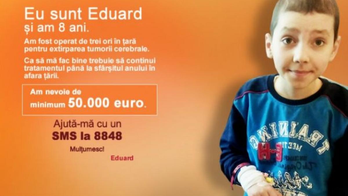 vreau sa ajut edi topliceanu un baietel de 8 ani diagnosticat cu tumoare cerebrala are nevoie de noi