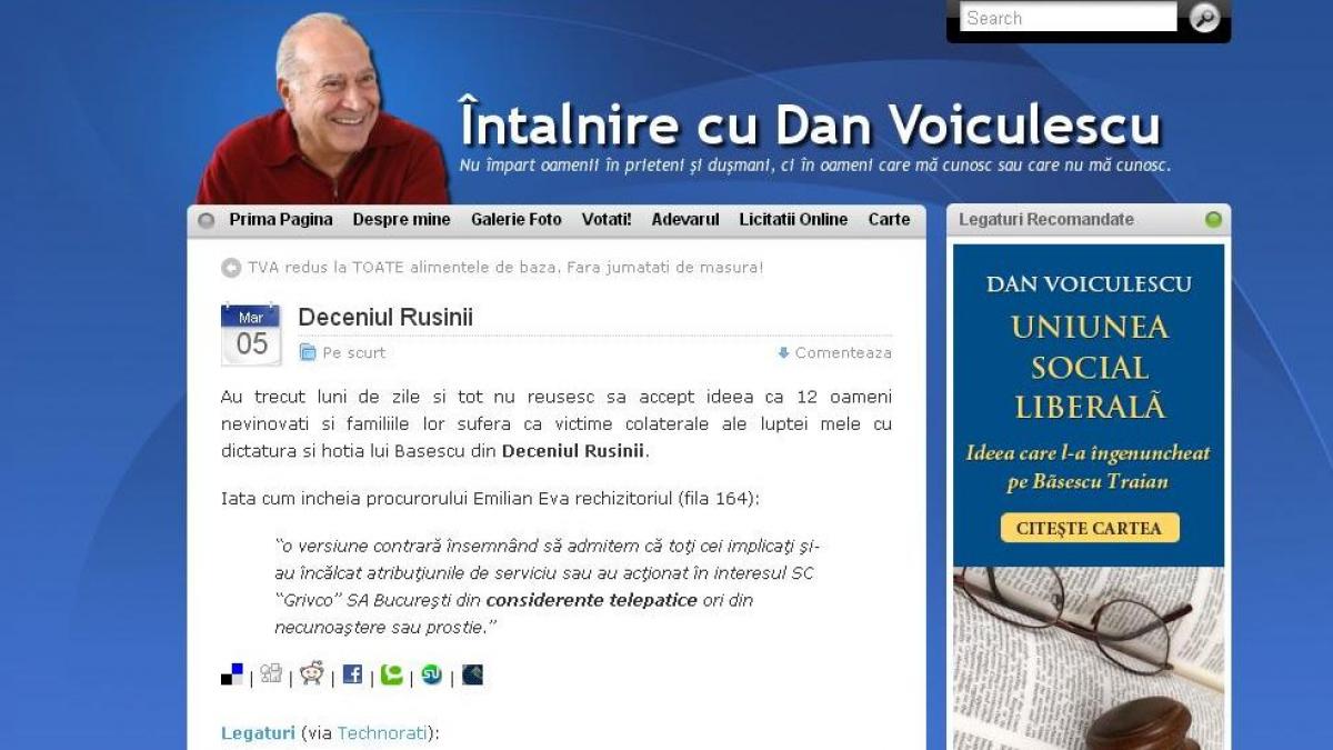 dan voiculescu nu pot accepta ideea ca 12 oameni sufera din cauza luptei mele cu basescu