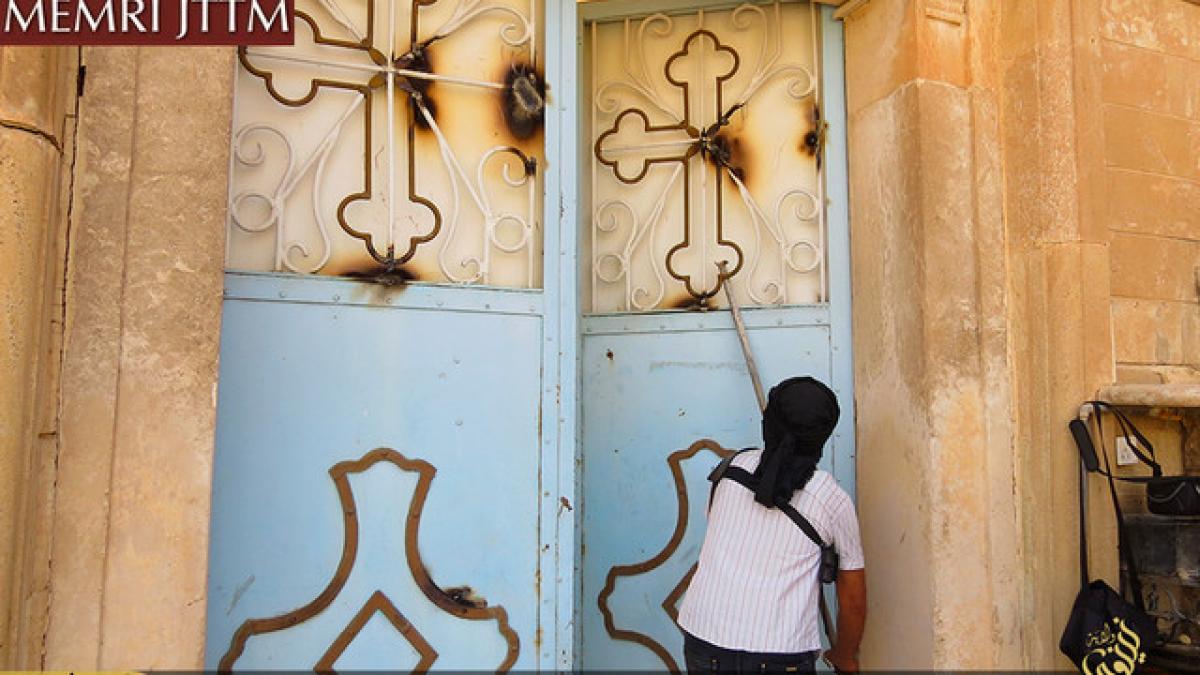 imagini dureroase pentru crestinism crucile de pe biserici daramate si inlocuite cu steagul negru