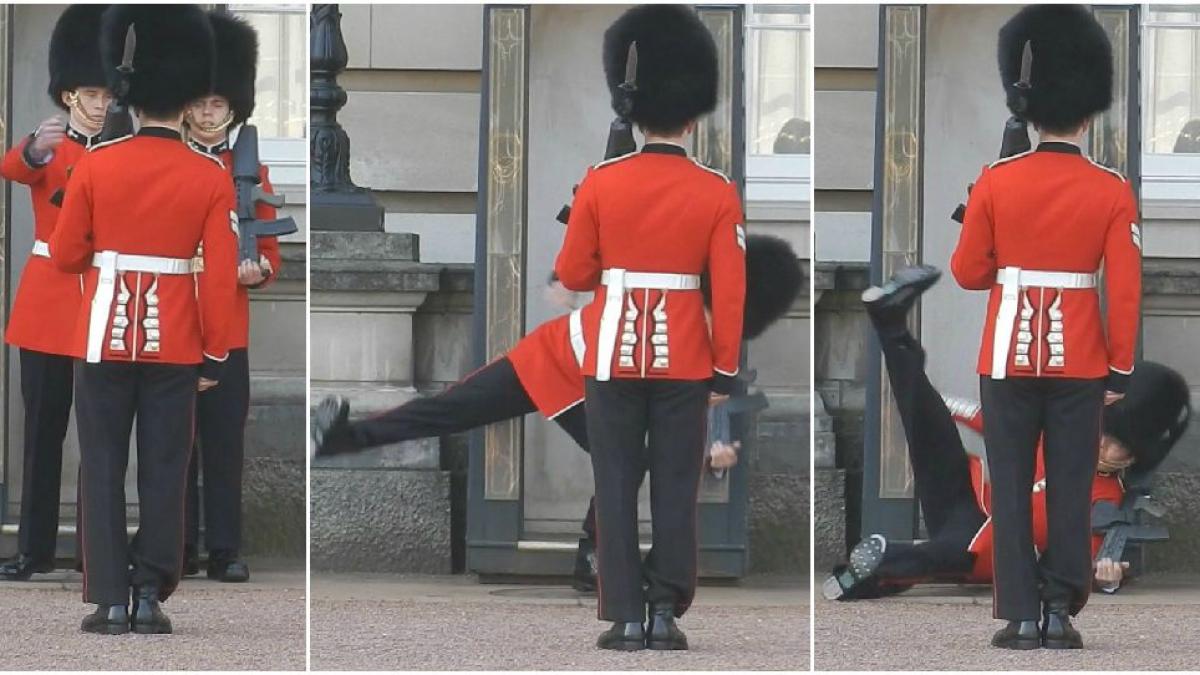 moment amuzant acolo unde sobrietatea e la ea acasa un membru din garda reginei s a facut de ras in