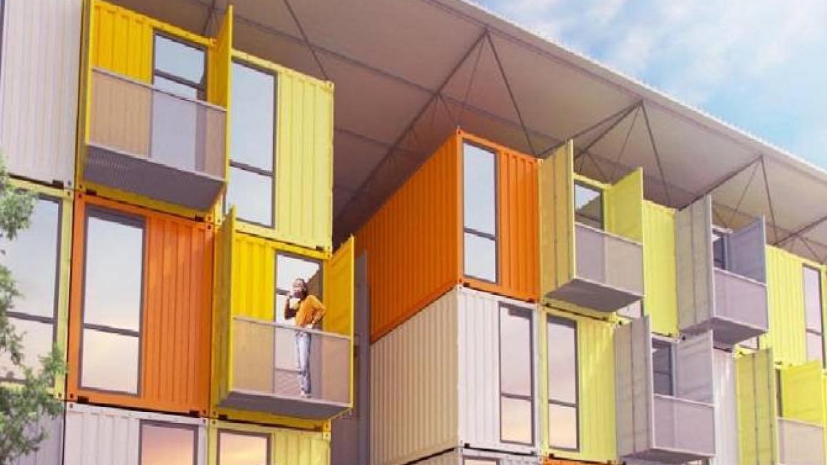 o firma din bulgaria vrea sa construiasca un bloc de locuinte din containere cum va arata cladirea