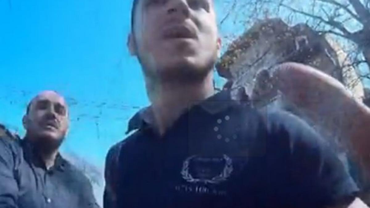 scandal filmat in trafic un biciclist a fost amenintat