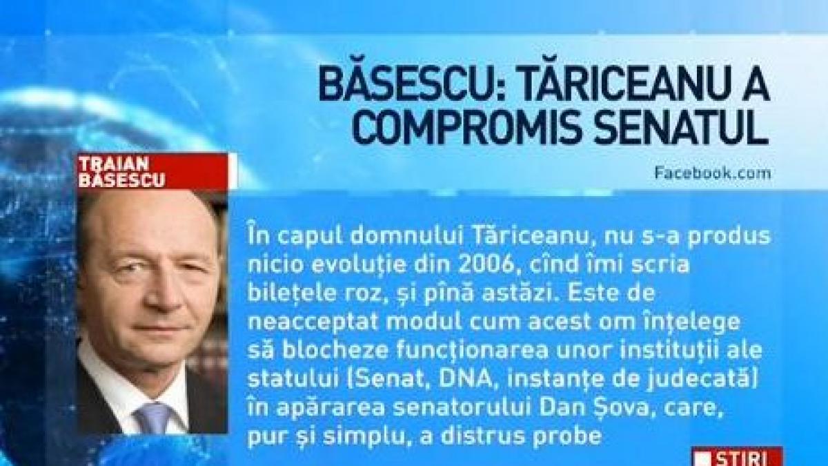basescu il ataca pe tariceanu din cauza lui sova