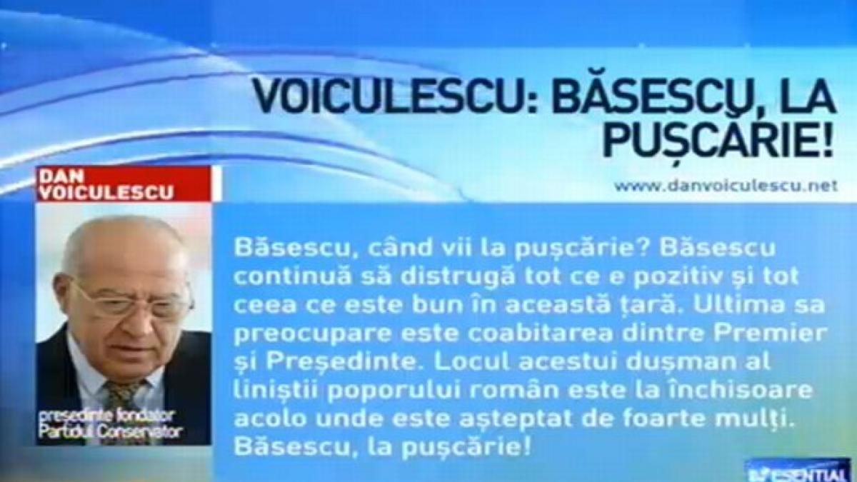 dan voiculescu mesaj fara precedent la adresa lui traian basescu