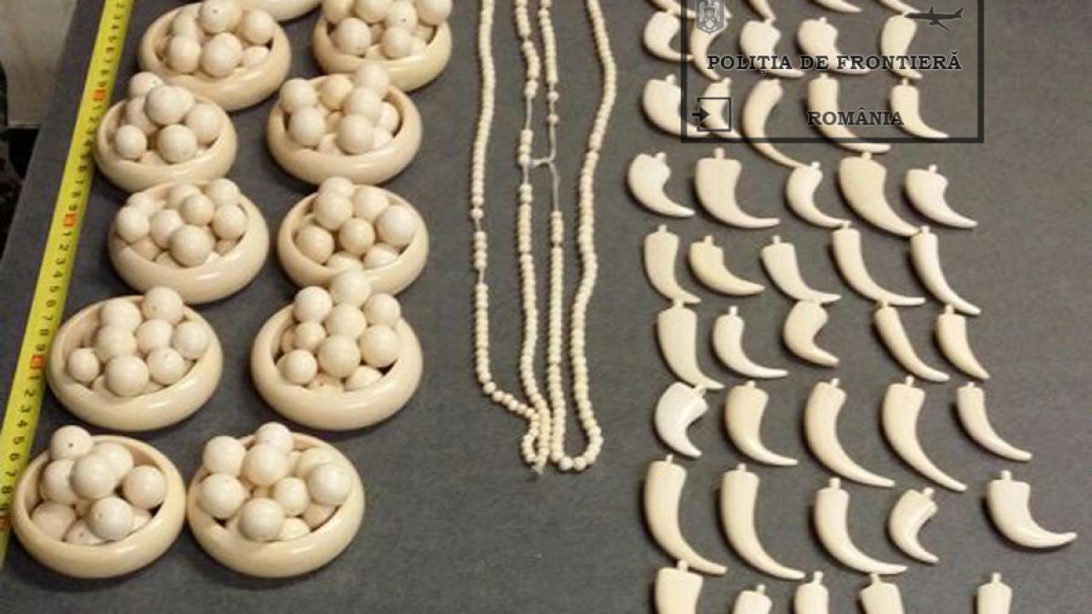 bijuterii din fildes gasite in bagajele unei pasagere cu cetatenie chineza