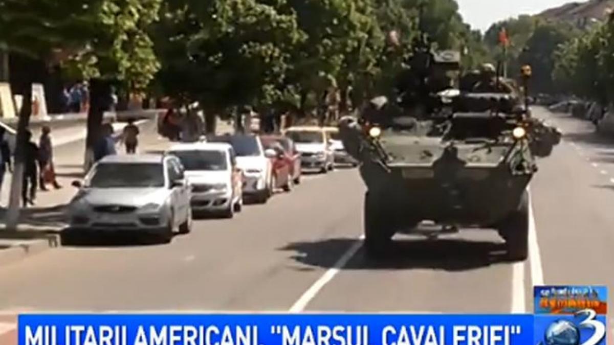 marsul cavaleriei peste 400 de militari americani cu tancuri de la constanta la brasov