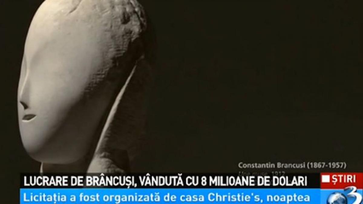 lucrare de constantin brancusi vanduta cu 8 milioane de dolari