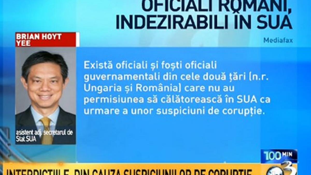 yee exista oficiali si fosti oficiali guvernamentali din romania care au interdictie in sua