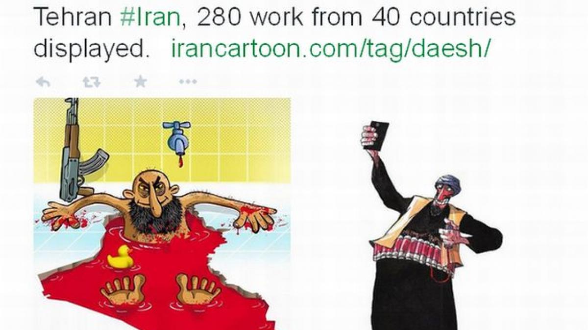 concurs de caricaturi care ironizeaza atrocitatile comise de gruparea stat islamic organizat in iran