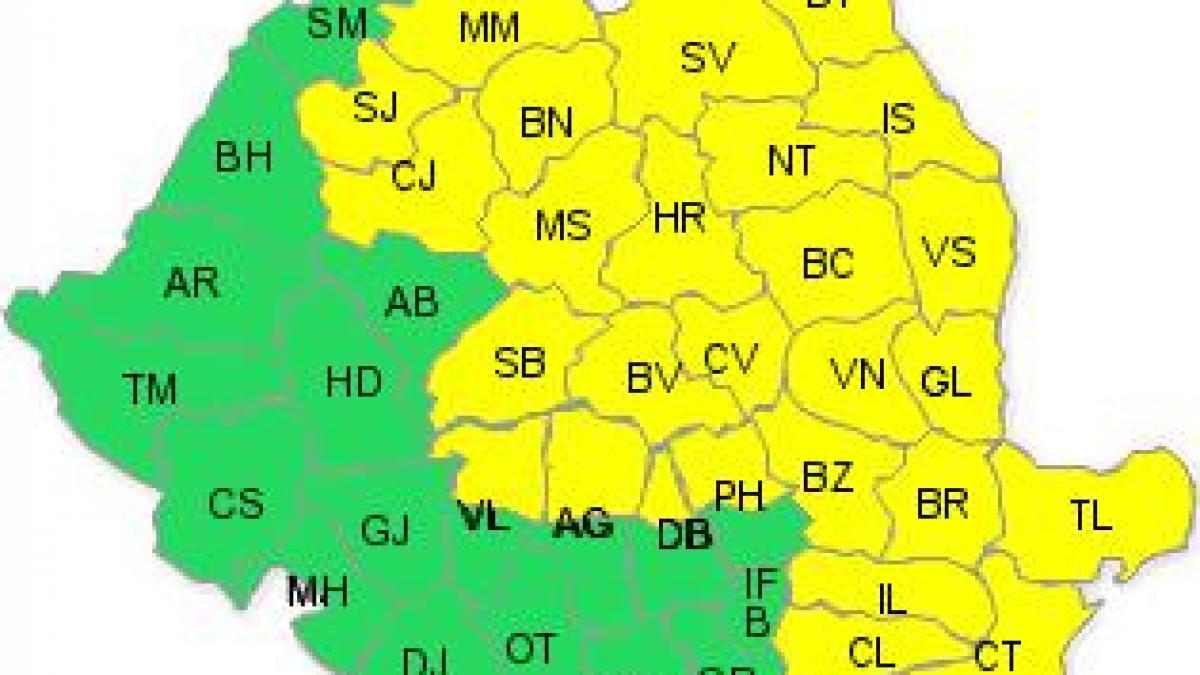 update meteorologii si hidrologii au emis cod galben de furtuni si inundatii
