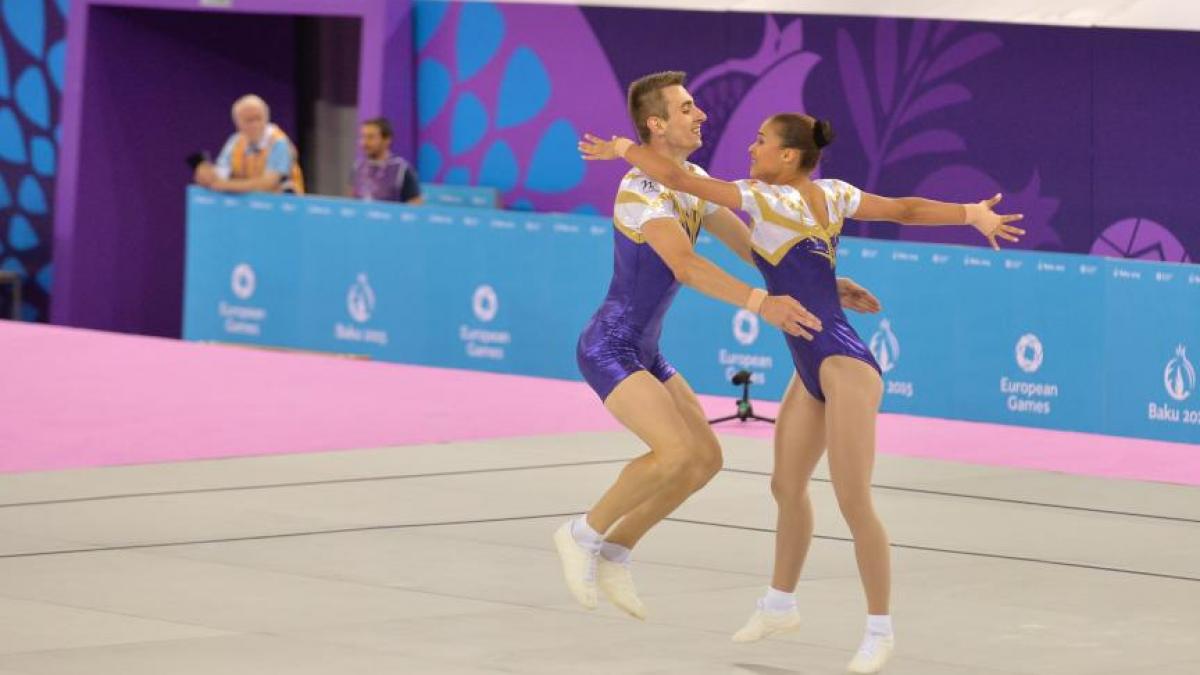 jocurile europene baku 2015 romania calificata in finala probei de perechi mixte la gimnastica