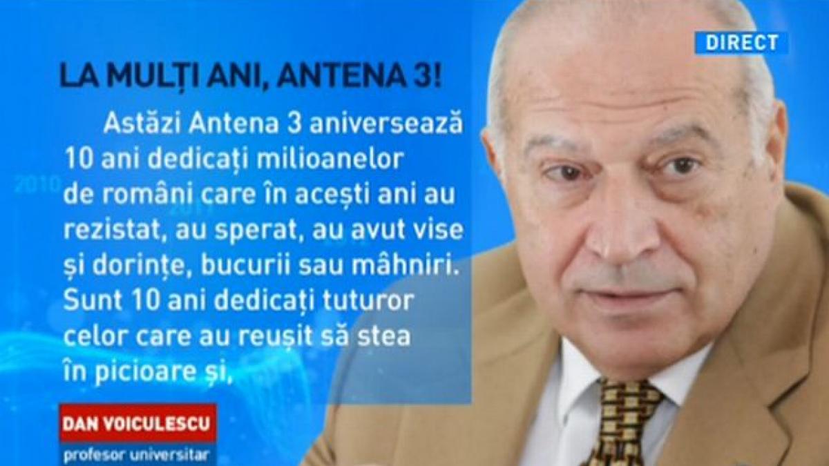 dan voiculescu mesaj pentru romani la aniversarea antenei 3 as da oricand 10 ani de libertate