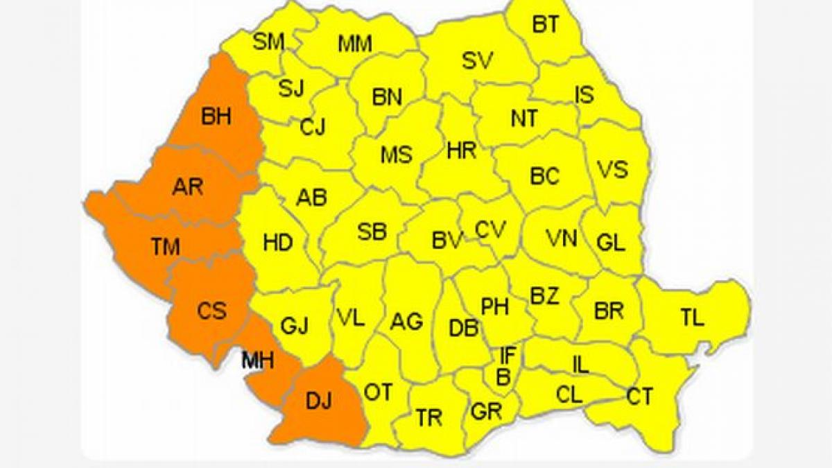 cod portocaliu de canicula in vestul tarii