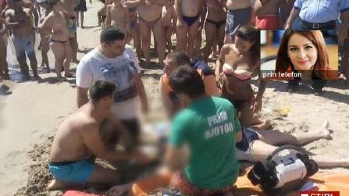 scene dramatice pe o plaja din neptun un om a murit inecat