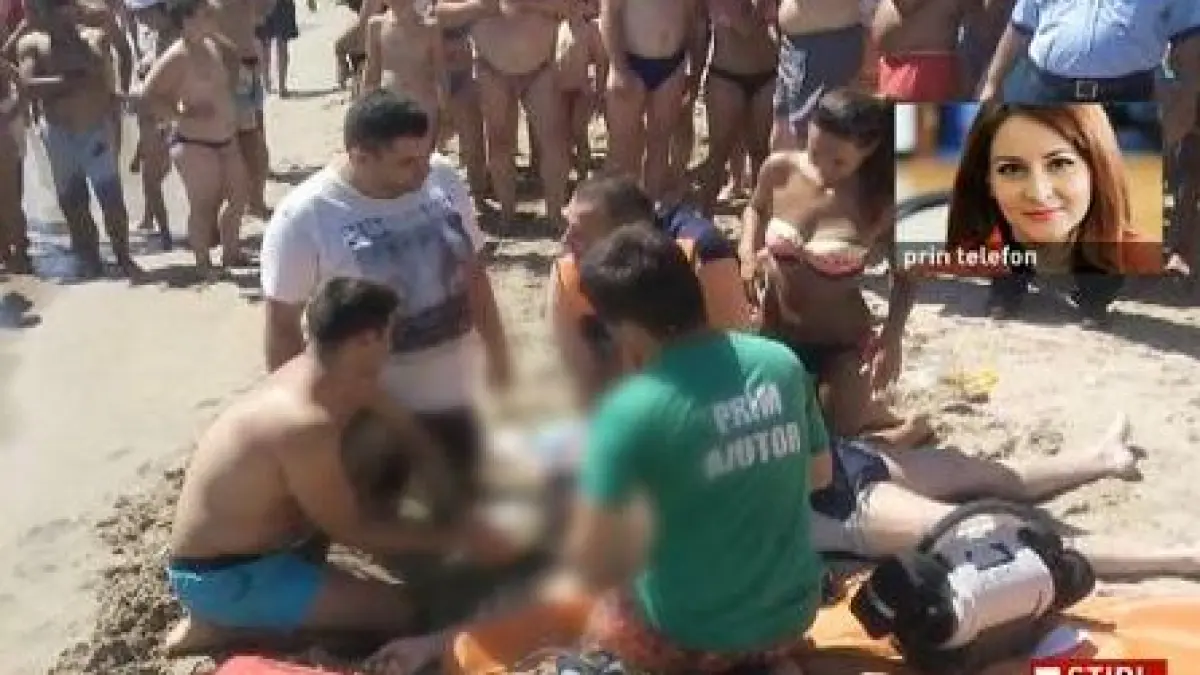 scene dramatice pe o plaja din neptun un om a murit inecat