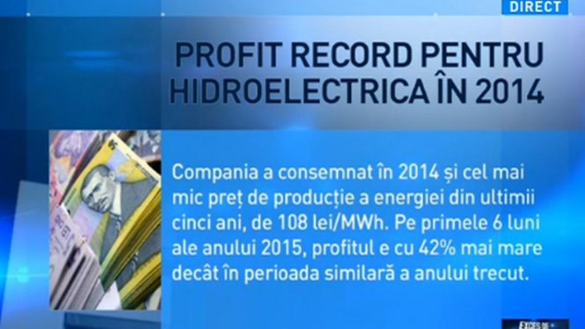 exces de putere profit record pentru hidroelectrica