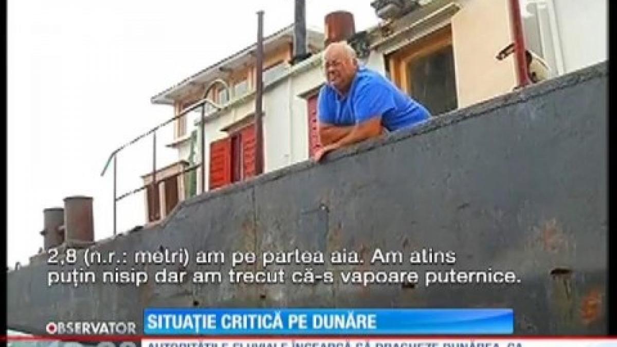 a secat dunarea zeci de vase sunt blocate