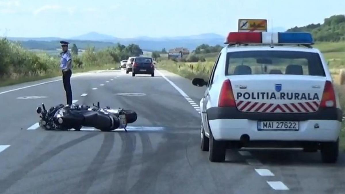 motociclist accidentat dupa impactul cu o caprioara