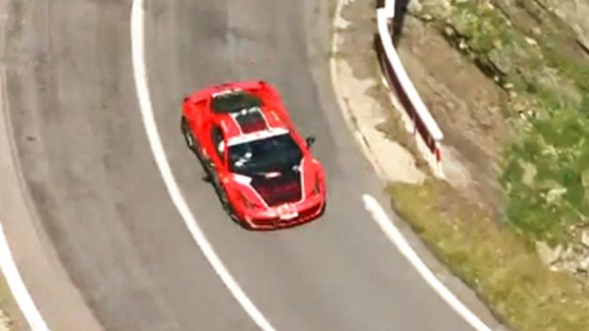 record de viteza cu ferrari pe transfagarasan