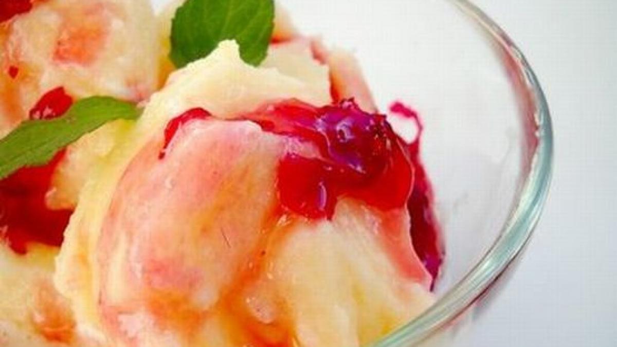 reteta racoritoare inghetata de pepene galben cu dulceata de trandafiri