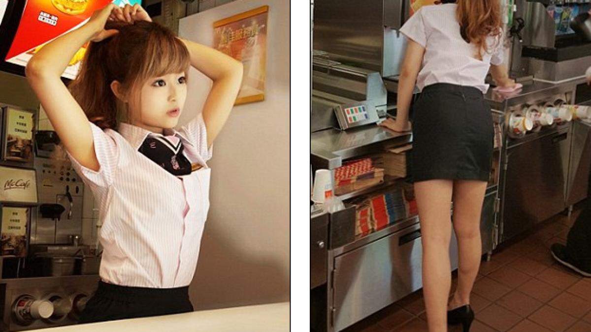 toti clientii au ramas cu gura cascata cand au vazut o cum arata vanzatoarea de la mcdonald s un