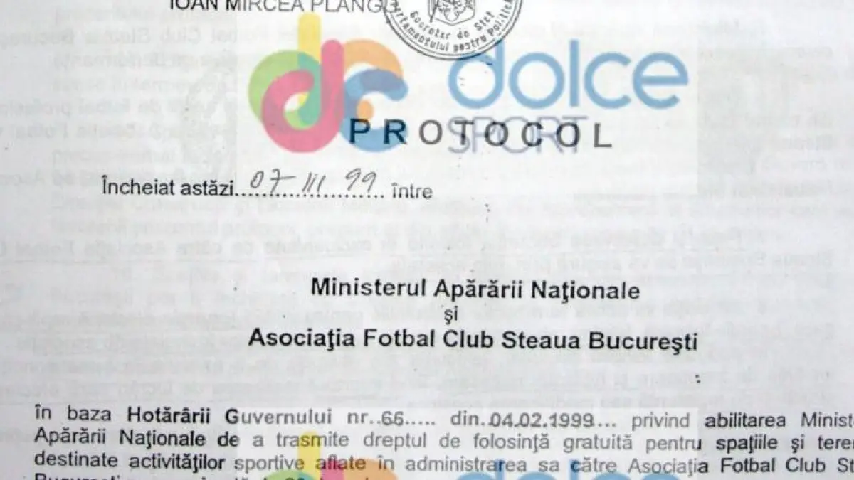 documentele prin care mapn a cedat stadionul steaua in 1999