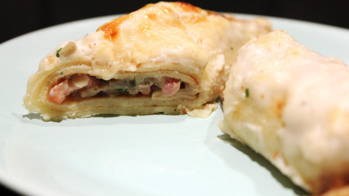 super reteta de clatite cu ciuperci si bacon