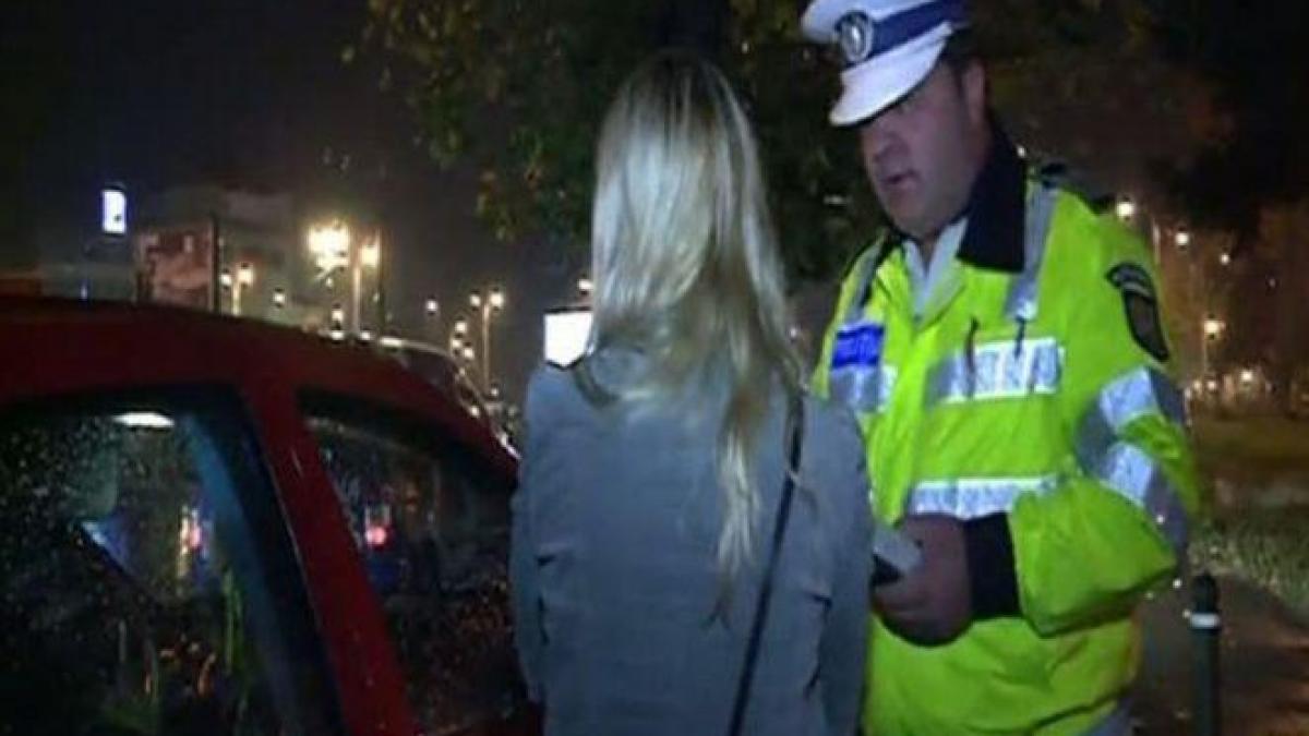 o soferita beata a facut scandal dupa ce a fost trasa pe dreapta