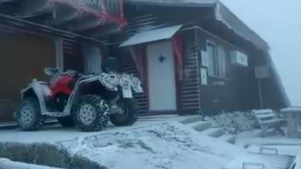 este iarna in toata regula la munte uite cum ninge pe platoul bucegi video