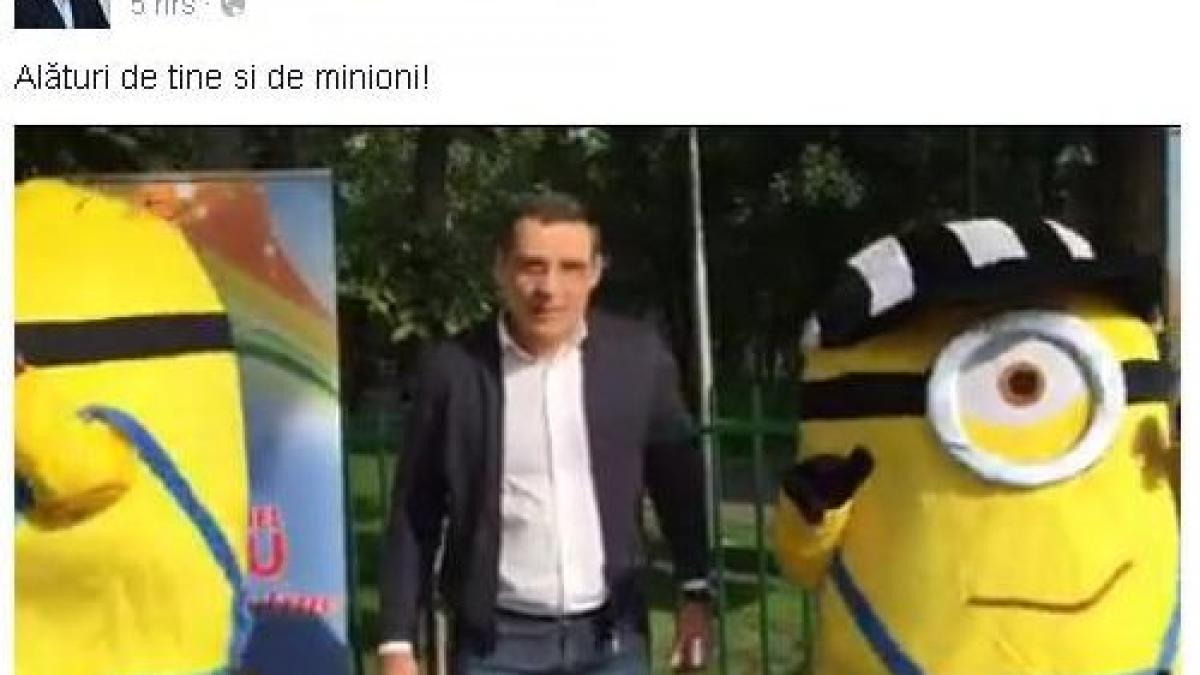 un senator roman isi face reclama cu minioni