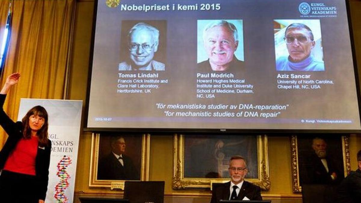 premiul nobel pentru chimie 2015 doi americani si un britanic laureati pentru studii privind
