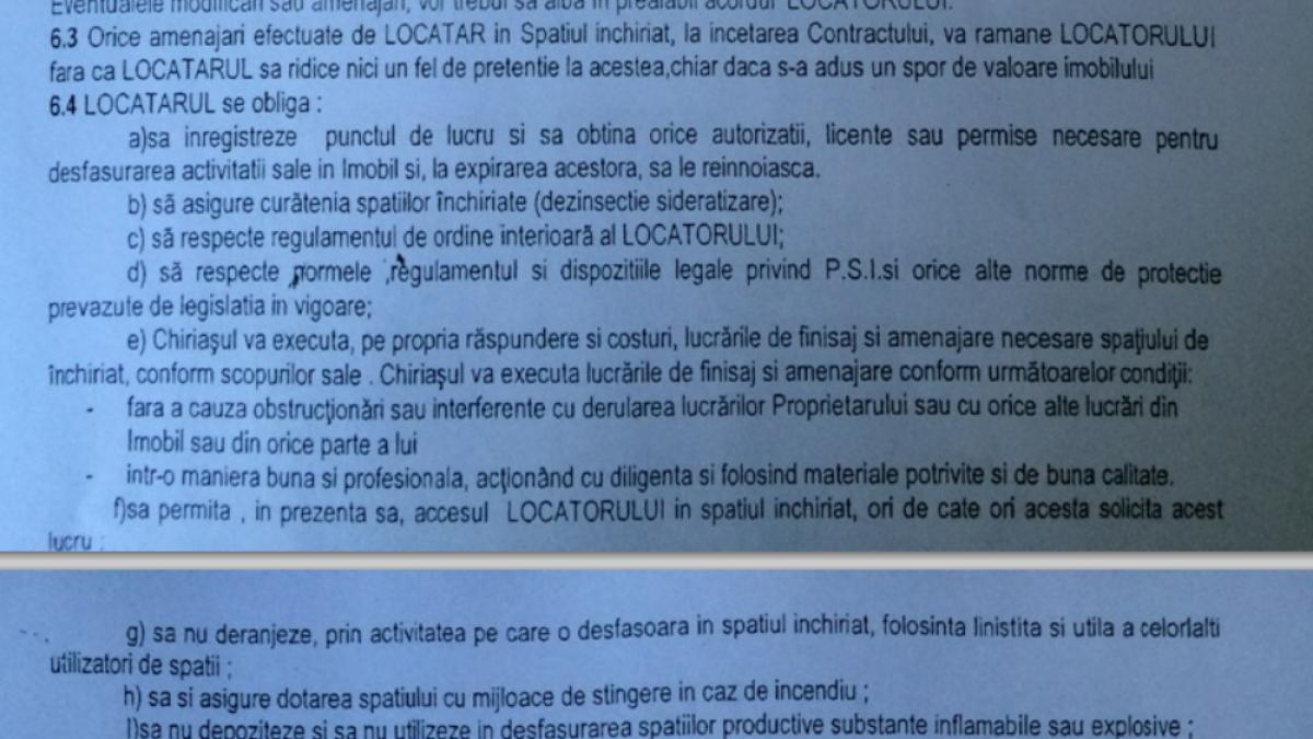 cat plateau patronii clublui chirie pentru locatia colectiv si ce obligatii aveau