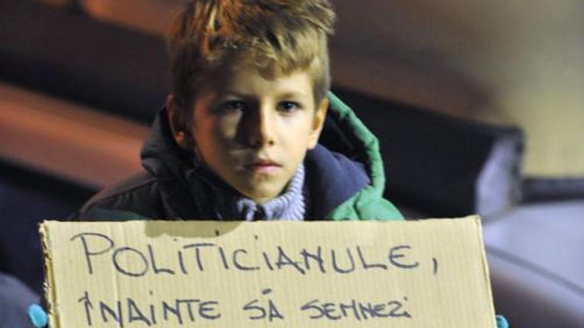 mesaj copii politicieni protest