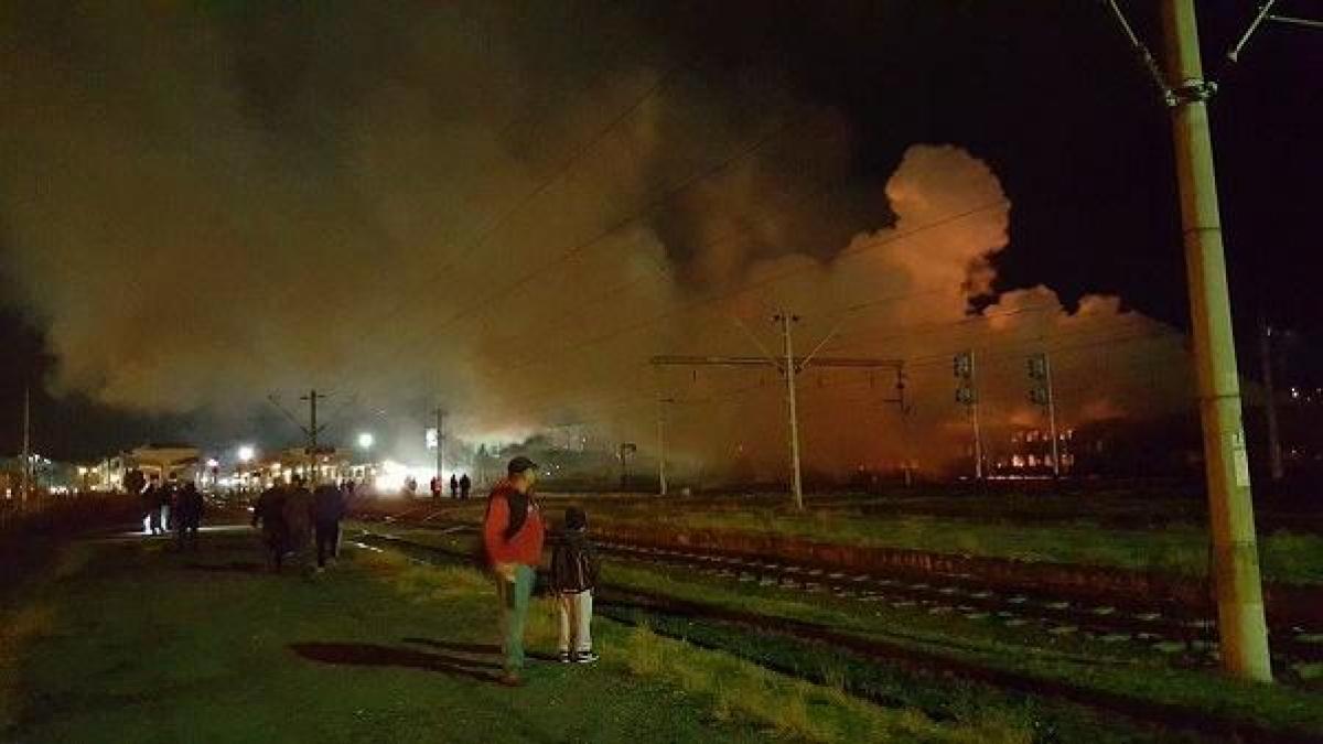 incendiu urias in aceasta seara in gara mica din cluj