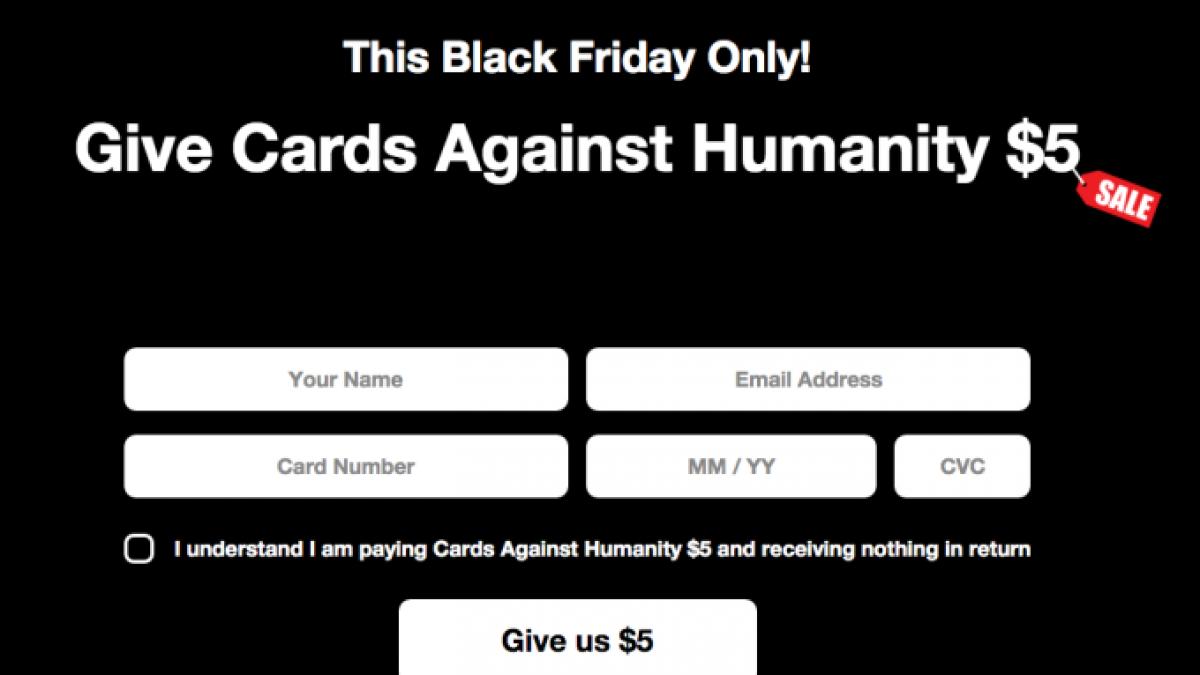 cards against humanity black friday