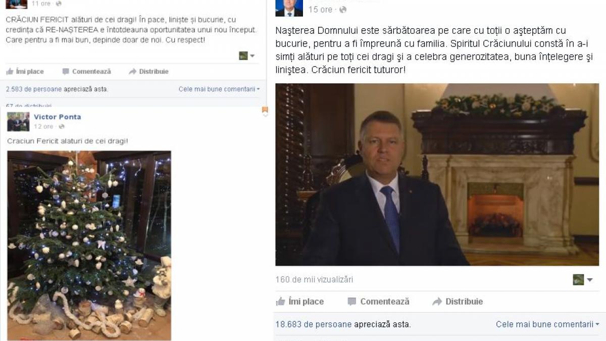 politicienii romani transmit mesaje de craciun pe facebook