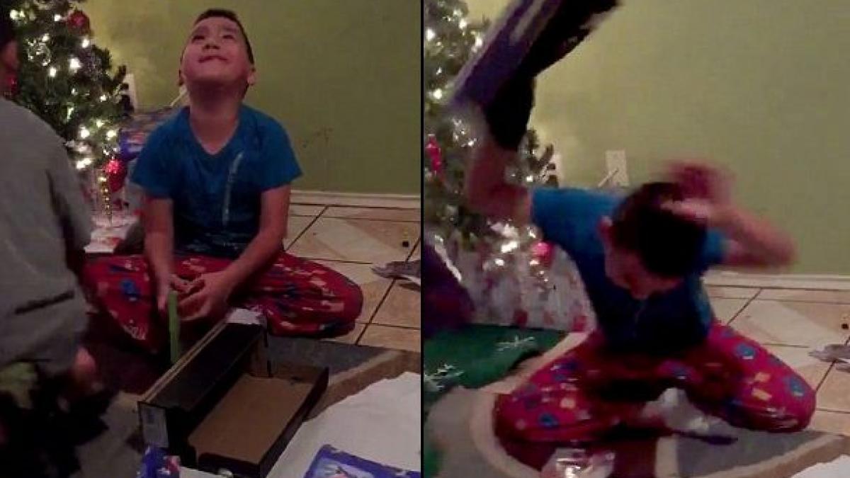 reactia furioasa a unui copil care nu a primit cadoul pe care si l dorea