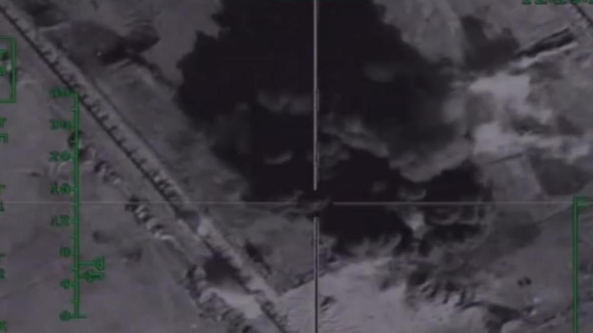 rusia publica in premiera imaginile unui atac nimicitor asupra unei tinte isis video