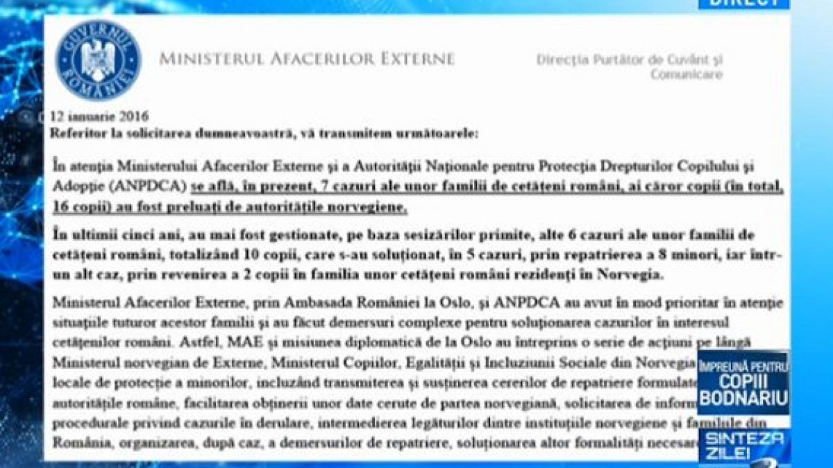 cazul bodnariu nu e singular mae anunta ca are in atentie 7 cazuri de familii de romani care au