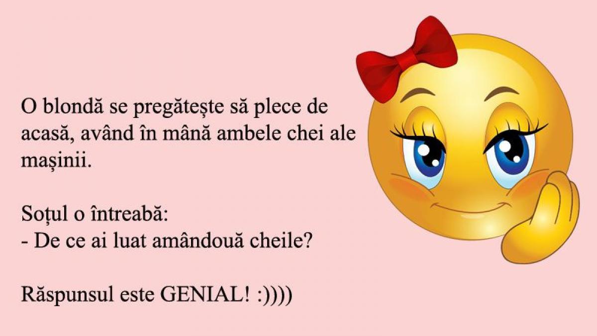 bancul zilei o blonda se pregateste sa plece de acasa