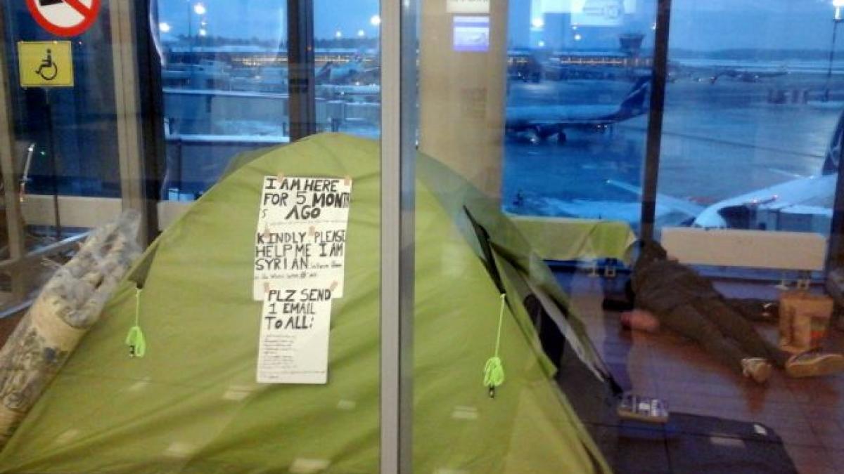 refugiat sirian aeroport moscova