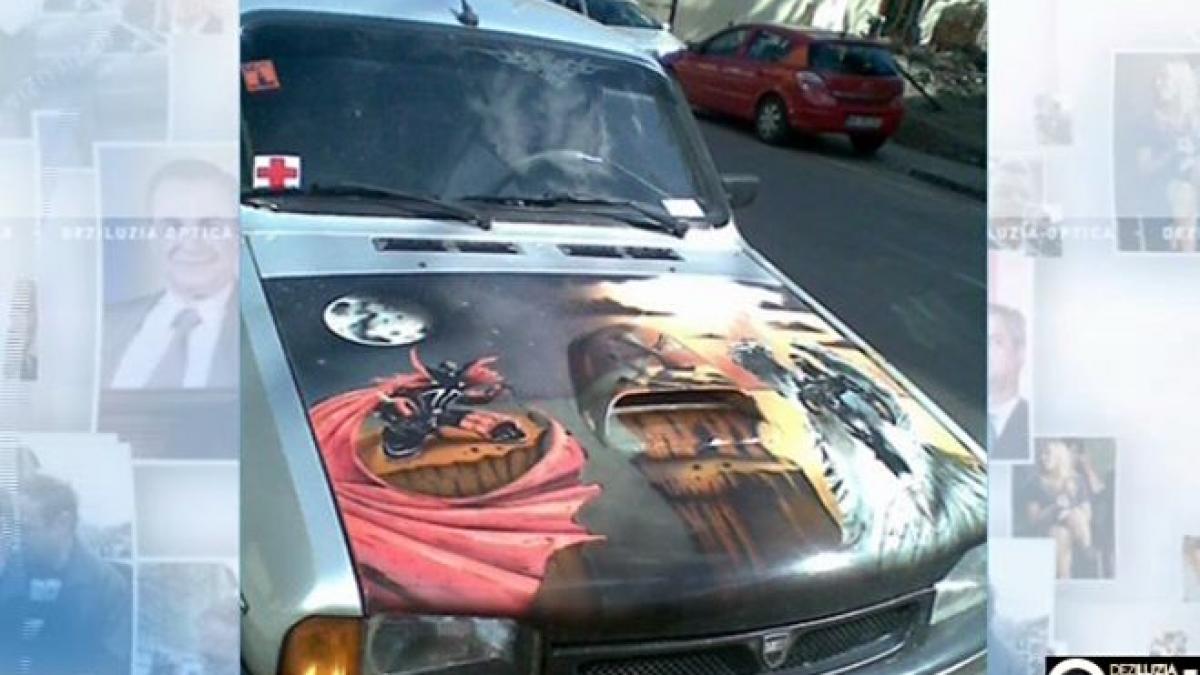 deziluzia optica pictura in ulei de masina