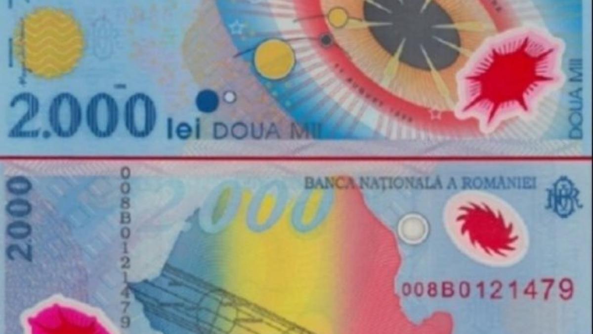 bancnota 2000 lei eclipsa 1999