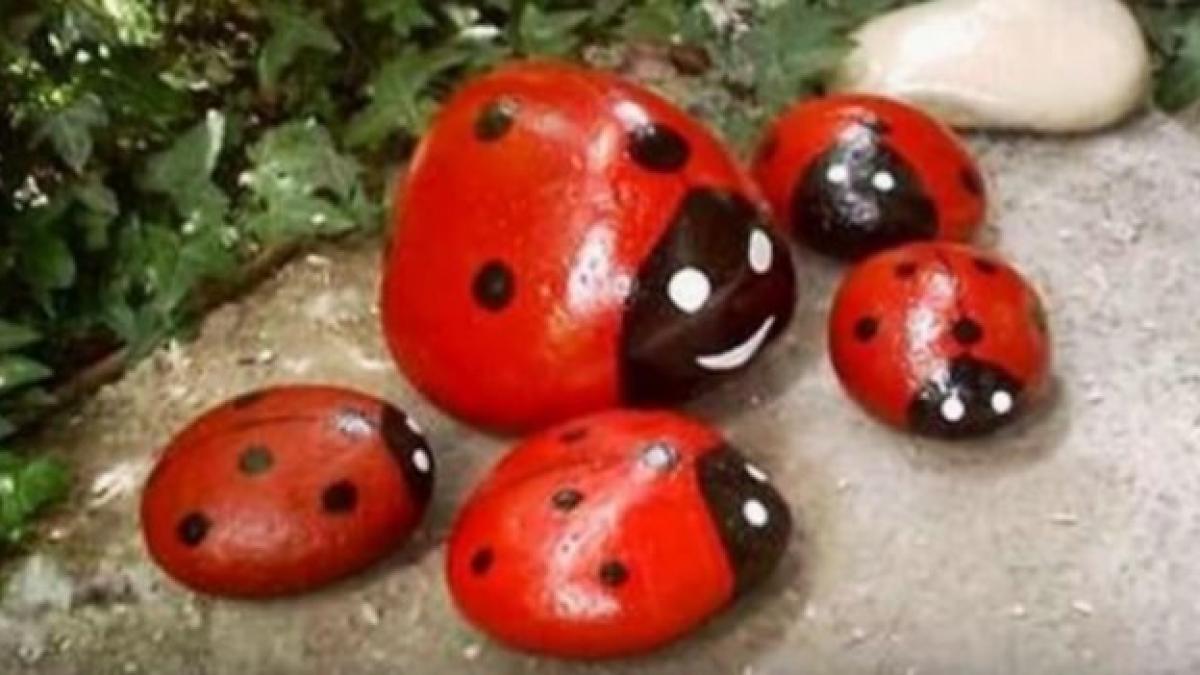 pietre gradina pictate