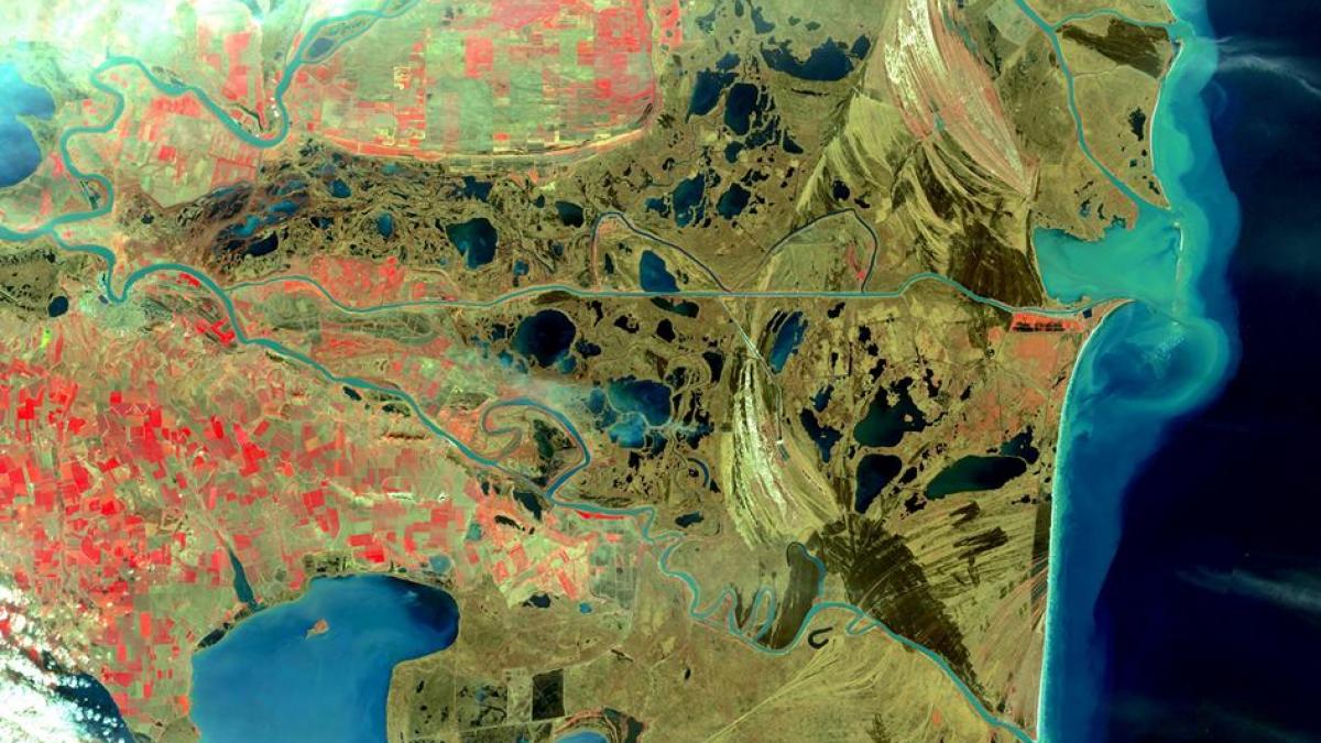 imaginea zilei delta dunarii fotografiata din spatiu